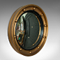 Vintage Convex Wall Mirror, Victorian Revival, Circular, Porthole, Circa 1950 : This is a vintage convex wall mirror. An English, mid-century, Victorian revival, circular, porthole mirror dating to circa 1950. 

A classic convex wall mirror
Mirror plate i