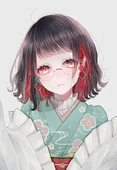 眼睛中有银河的青春少女插画