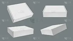 四个3D封闭空白包装硬盒