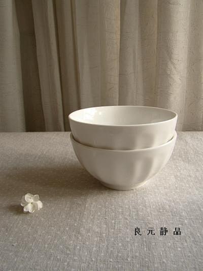 陶瓷zakka法国复古风格素白色饭碗 