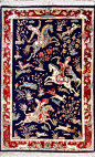Hunting Scene Silk Persian Rug | Exclusive collection of rugs and tableau rugs - Treasure Gallery