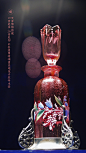 天津博物馆藏 19世纪末-20世纪初 红套透明玻璃画珐琅花卉纹冷水壶 ​​​​