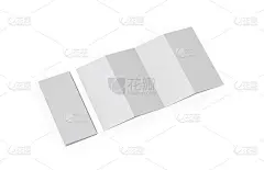 手风琴折叠宣传册，四折宣传册，八页四板传单，手风琴折叠模拟模板上孤立的白色背景，3d插图