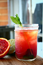 mint whiskey & blood orange sours