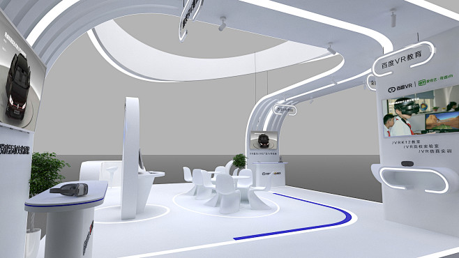 百度VR展台 科技 VR展台 简约 线条