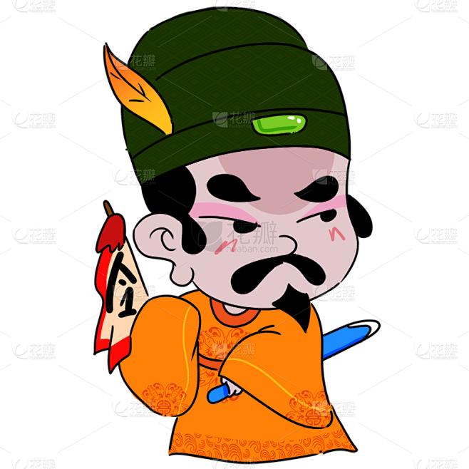 手绘Q版宋江水浒传元素贴纸