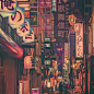 二次元色调的城市夜晚 | Yoshito Hasaka ​​​​