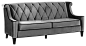 Barrister Sofa In Gray Velvet With Black Piping transitional-sofas
