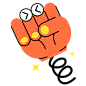 花瓣素材_扁平卡通手势表情贴纸-SVG-握拳_48221896