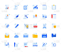 Office and management document icons set for perso