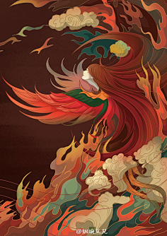 com采集sylvia徐采集到插画五方神鸟——鹓鶵 黄者鹓鶵,亦凤属.