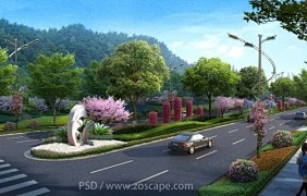 千岛湖景区道路快速出入口节点-道路景观改...