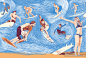 潮流运动系列壁画-冲浪运动