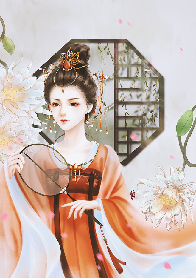 昙花里的女孩 | 画画的南泽 - 原创作...