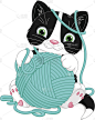 毛线球小猫