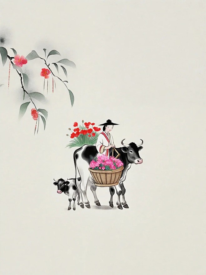 牧童骑黄牛，开心乐悠悠。_1_画九九_来...