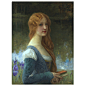 Charles Amable Lenoir - Portrait of a young lady in a lakeside setting