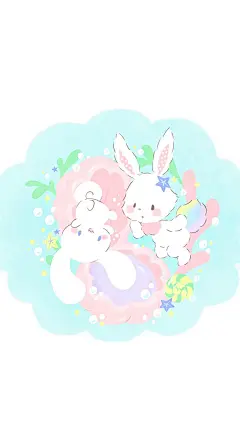 唯美手绘可爱兔子高清安卓手机壁纸
