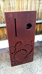 Weathered steel laser cut letterbox