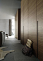 I love these wardrobe doors and the organic feeling of materials.  Poliform - Madison wardrobe