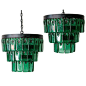 Emerald Glass Chandeliers: 