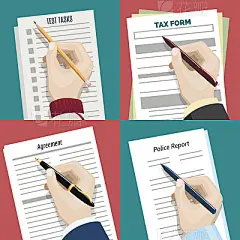 Hands with pen over the paper