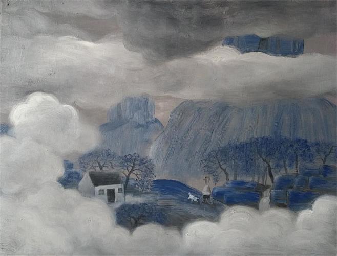 沂蒙画派创始人刘阳沂蒙油画《云呦》202...
