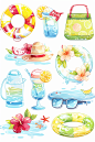 夏日元素插画图片