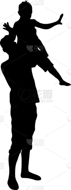 父亲,成年的,儿童,婴儿,家庭,儿子,父母,人,男人,剪影