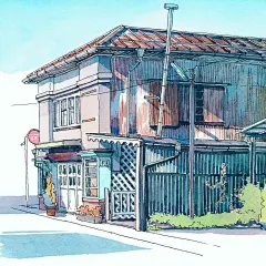 Mateusz日本东京小店水彩建筑 (19)