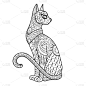 猫,彩色书,轮廓,书,华丽的,动物,装饰物,弯曲,设计,装饰