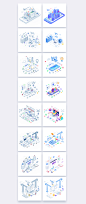 Isometric Illustrations Vol. 1 - Illustrations : A small pack of trendy isometric illustrations with technology thematic. The pack contains 8 creative scenes with two different styles(outlined and solid) for each of them.  Some of these may look overdone 
