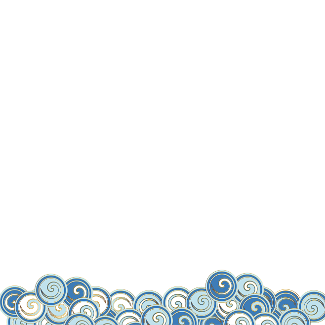 国潮海浪云纹底边