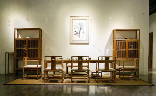 新中式茶室家具禅意会所茶楼茶桌茶柜茶椅椅子免漆榆木茶桌柜子淘宝网