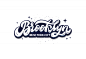 Brooklyn New York city logo. Hand drawn lettering composition isolated. Handwritten sticker.