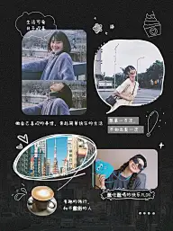 旅游攻略晒照花字小红书封面