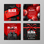 Realistic black friday instagram posts collection