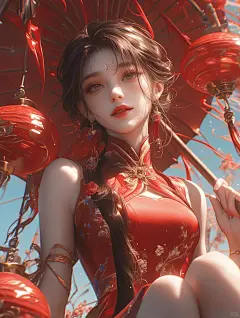 古风壁纸 | 一袭红衣霂倾城