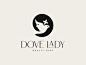 Dove Lady design minimal logomark fly glamour elegant beauty negative space typography flower bird face girl women lady dove illustration identity symbol logo