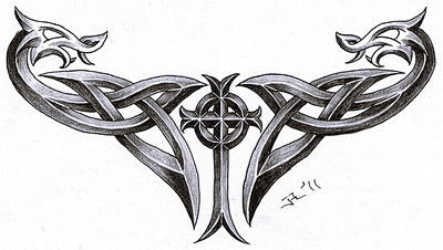 celtic cross + drago...