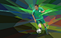 国外三角色块构成的体育足球明星插画欣赏