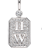 Logo charm for Harry Winston Charms bracelet in platinum with diamonds. Charms from $2,300.