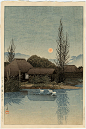 "Ukishima, Tozaki" by Hasui, Kawase