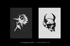 240款暗黑邪恶恐怖潮流复古像素马赛克低保真插图插画ai设计素材下载_颜格视觉