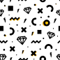 Seamless hipster abstract pattern fashion 80-90s.