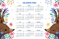 Hand drawn 2022 calendar template Free Vector