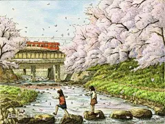 【日本铁道画家松本忠作品】
松本 忠 （まつもと ただし）1973年出生于日本的崎玉县。日本铁道画家。通过旅行，将沿途风景定格在插画中。作品集“铁道油漆插画” 清新自然，展现了日本福岛县沿铁路的美丽景色。获得日本「诗とメルヘン」插画荣誉提名奖。