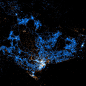 See something or say something: Singapore : Red dots are locations of Flickr pictures.  Blue dots are locations of Twitter tweets.  White dots are locations that have been posted to both.