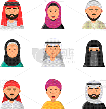 中东人,男性,注视镜头,传统,女人,女人头巾,人,男人,肖像