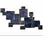 Настенный декор - металл - синий, 99х64 см